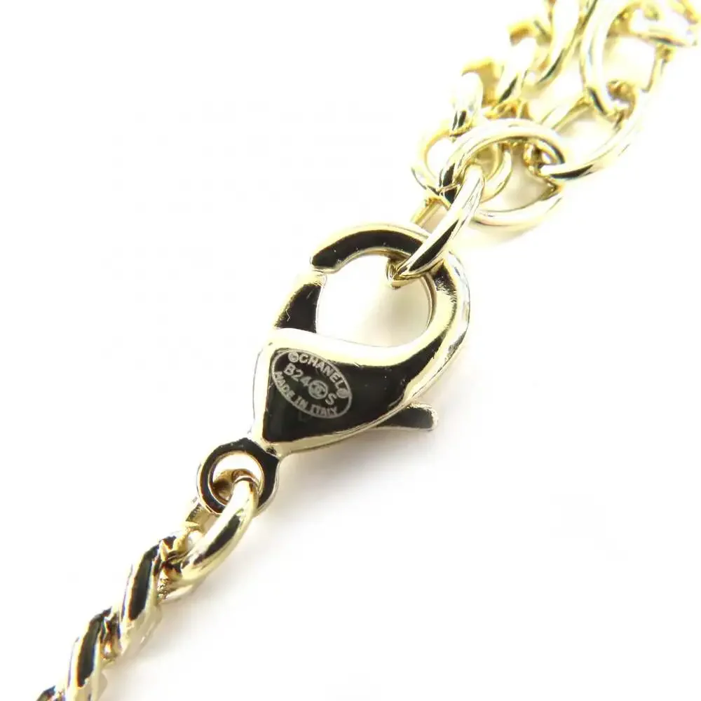 Chanel Cc Logo Pendant Necklace Gold- #250073C12B